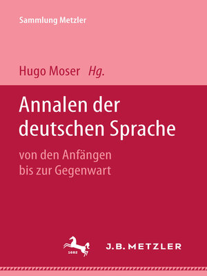 cover image of Annalen der deutschen Sprache